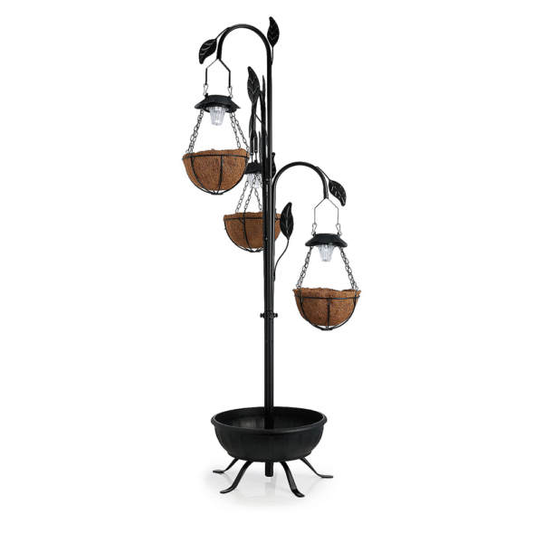 Grumpy Gardener Solar Hanging Basket Planter Black