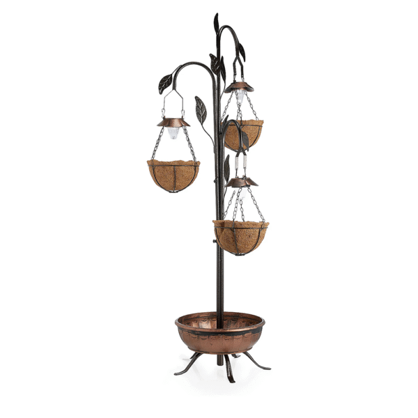 Grumpy Gardener Solar Hanging Basket Planter Copper
